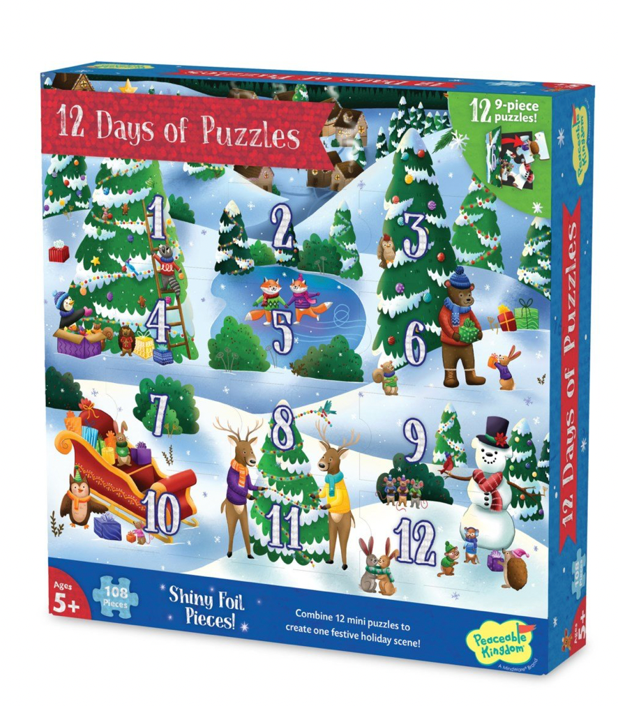 12 Days of Puzzles Advent Calendar 2021 Monkey Fish Toys