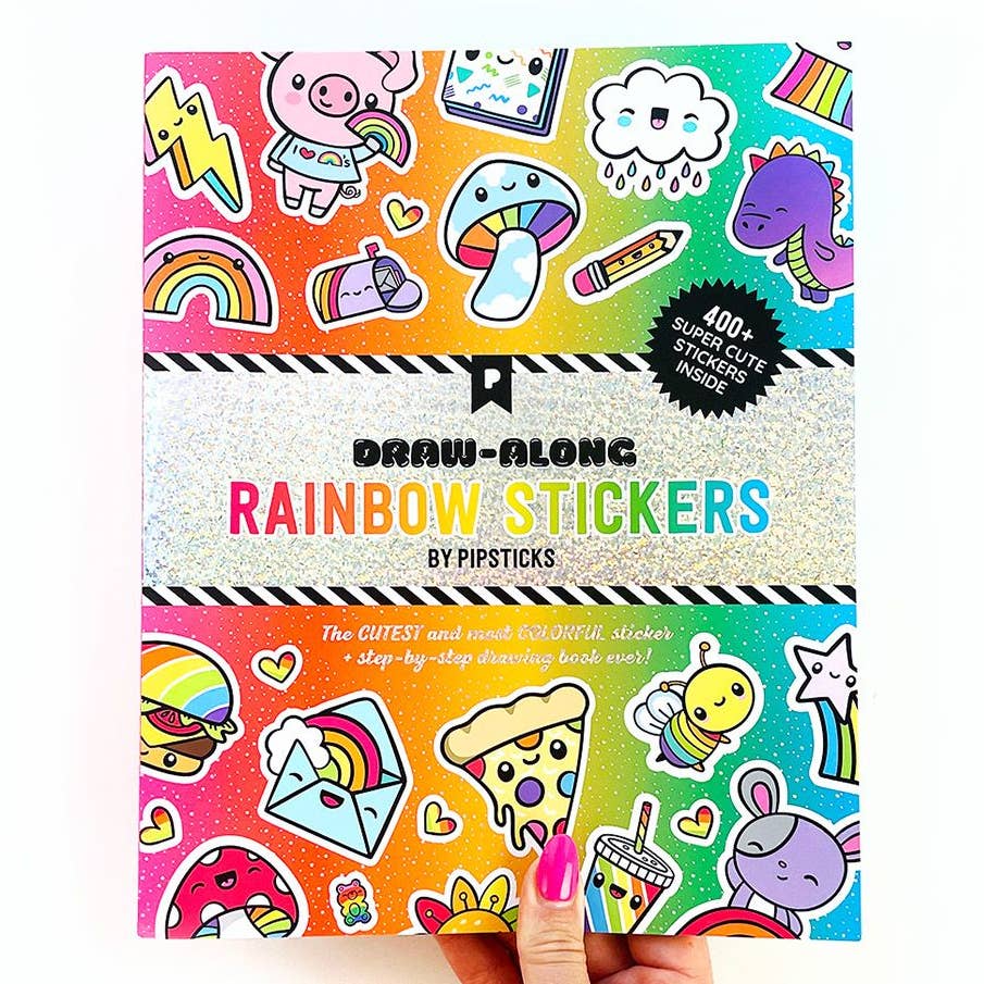 Draw-Along Rainbow Sticker Book – Monkey Fish Toys