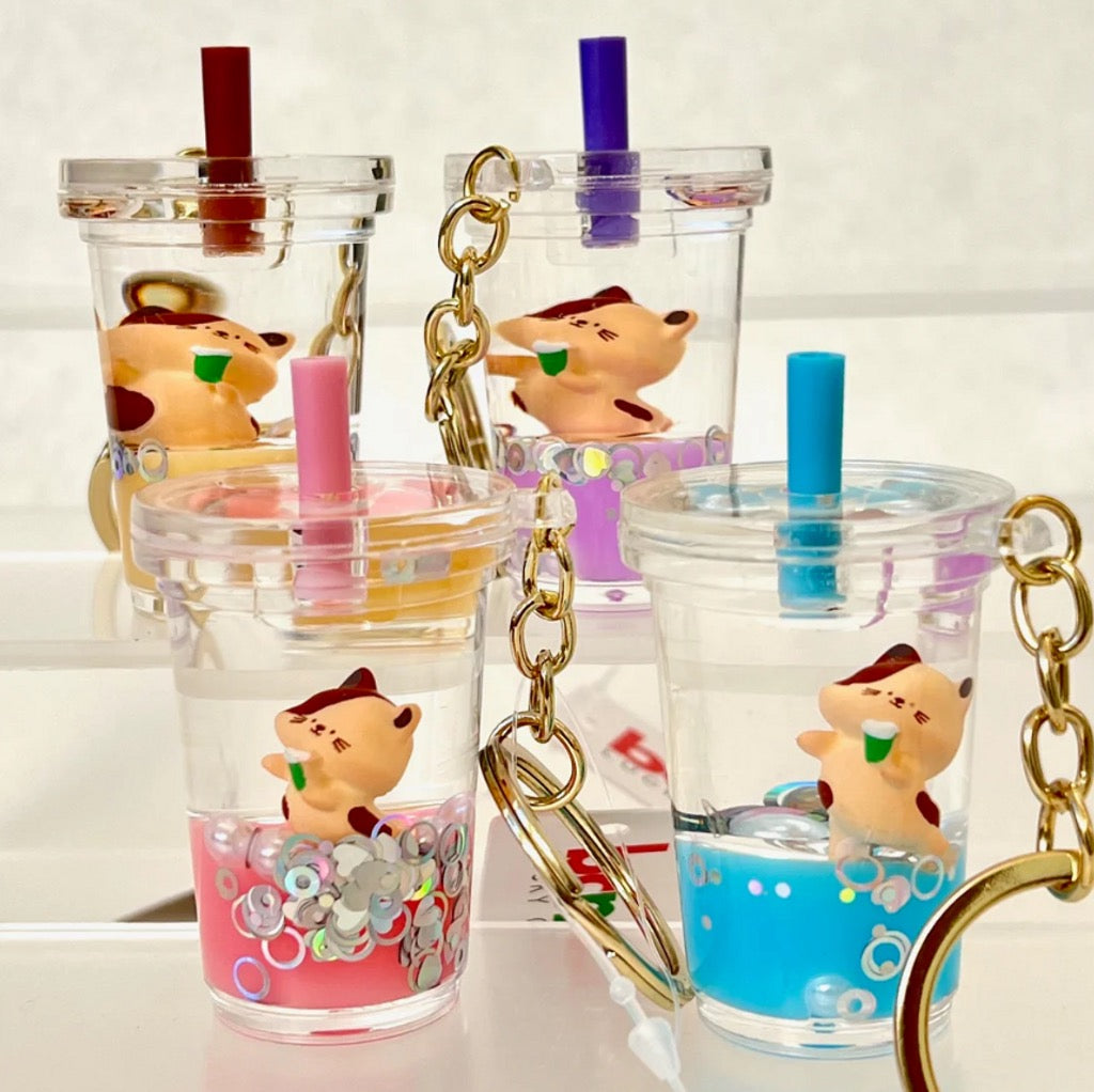Floaty Keychain - Kitty Boba (Single Keychain – Monkey Fish Toys
