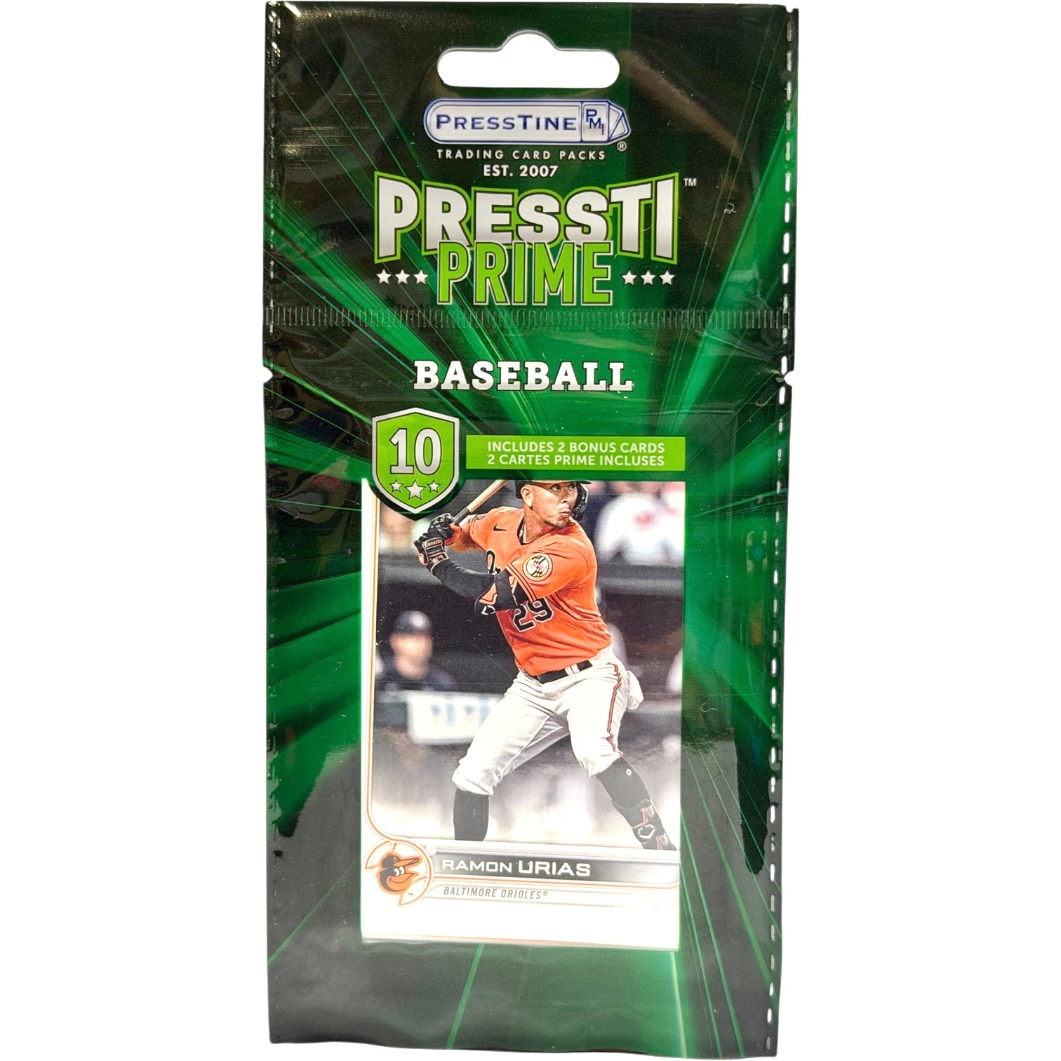 Baseball Trading Cards 10ct. PRESSTI PRIME Pack – Monkey Fish Toys