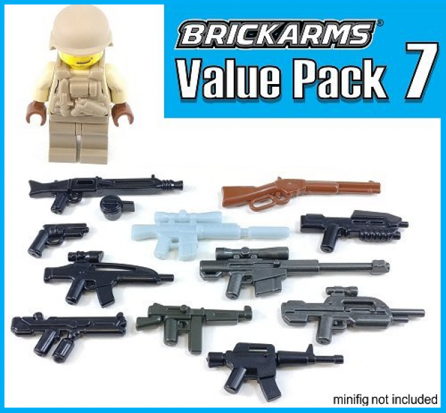 BrickArms Value Pack 7 Includes Glow In Dark M110 Monkey Fish Toys