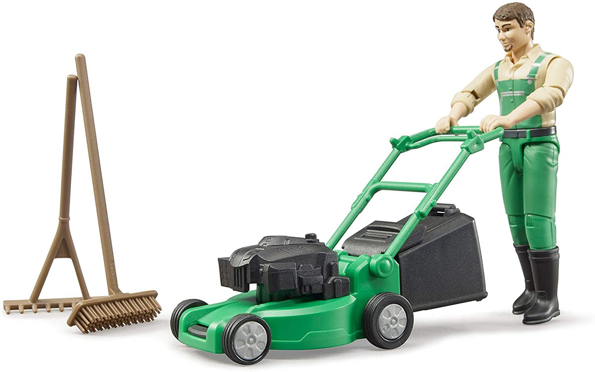 Bruder 62103 bworld Gardener with Mower and Accessories – Monkey Fish Toys